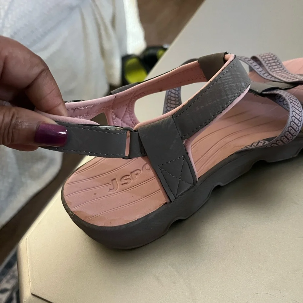 Elegant Pink and Gray Women's Sandals